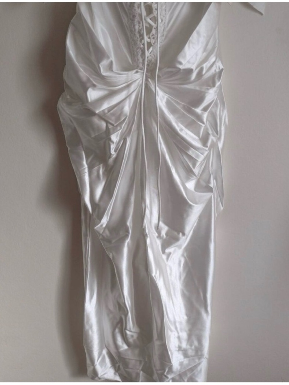 Satin Lace-Up Ivory Slip Dress LaceMade - Picture 5 of 8